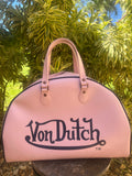 VONDUTCH Pink & Navy Bowler Bag