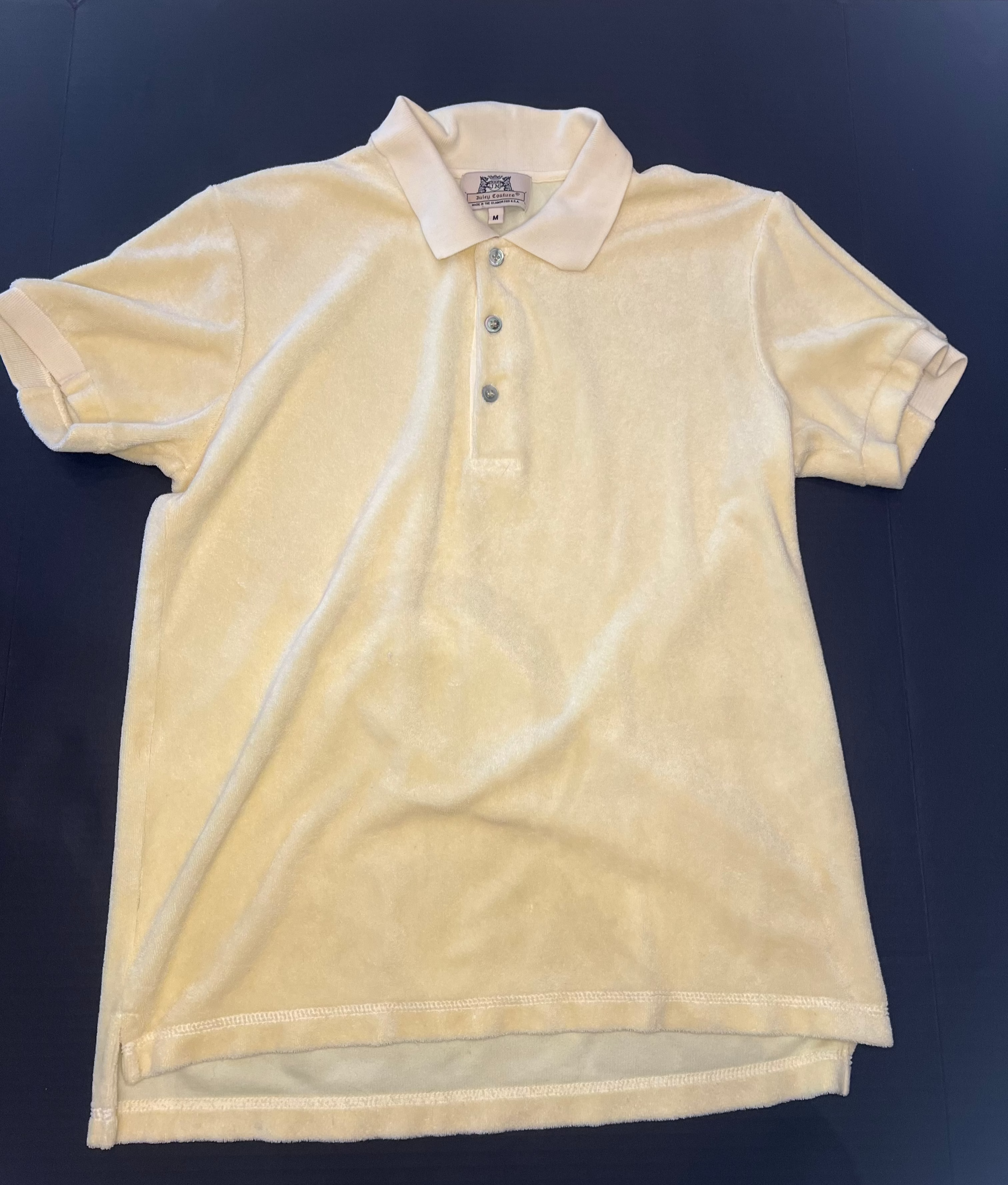 JUICY COUTURE Yellow Terrycloth Collar Shirt