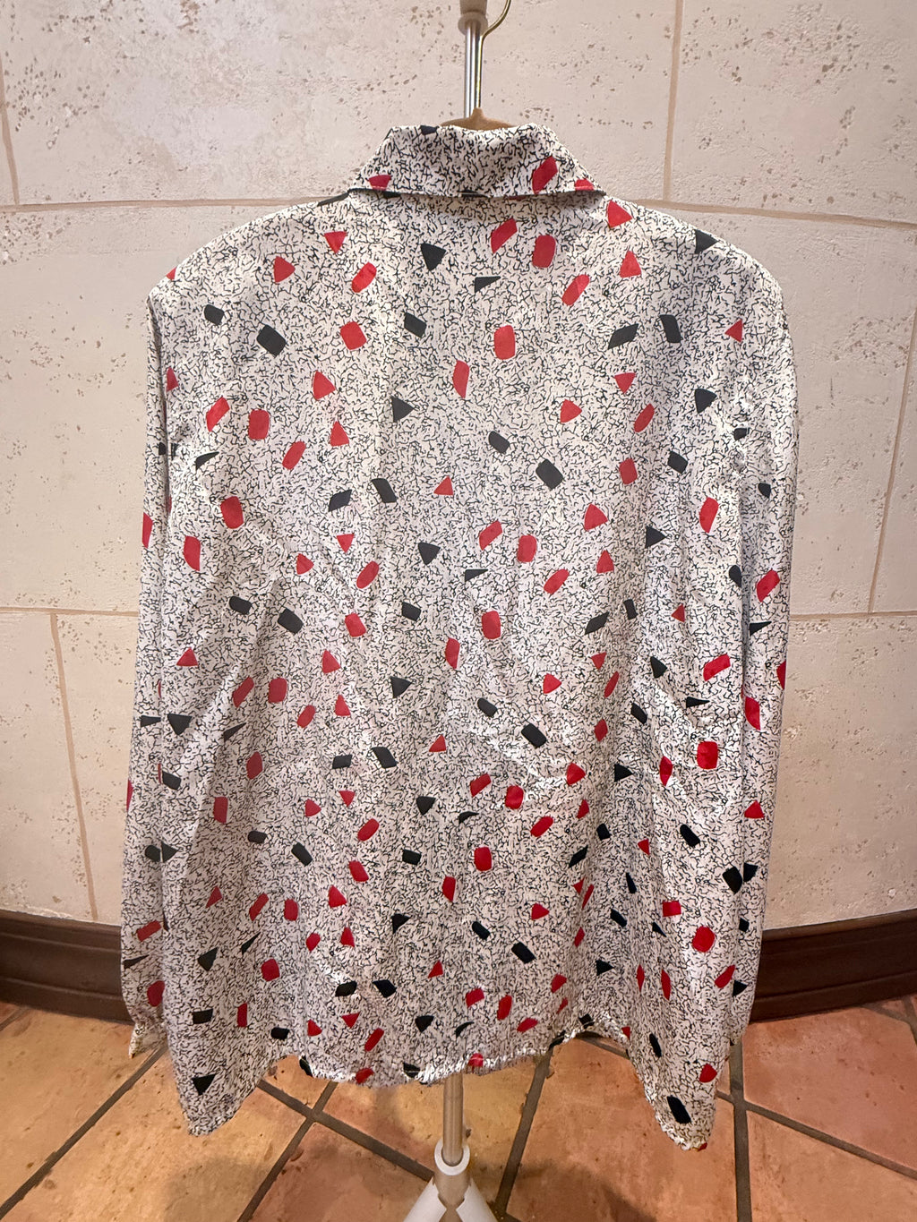 Vintage 80s ALFRED DUNNER black, white and red button down