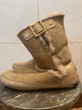 TORY BURCH Sherpa-Lined Suede Boots