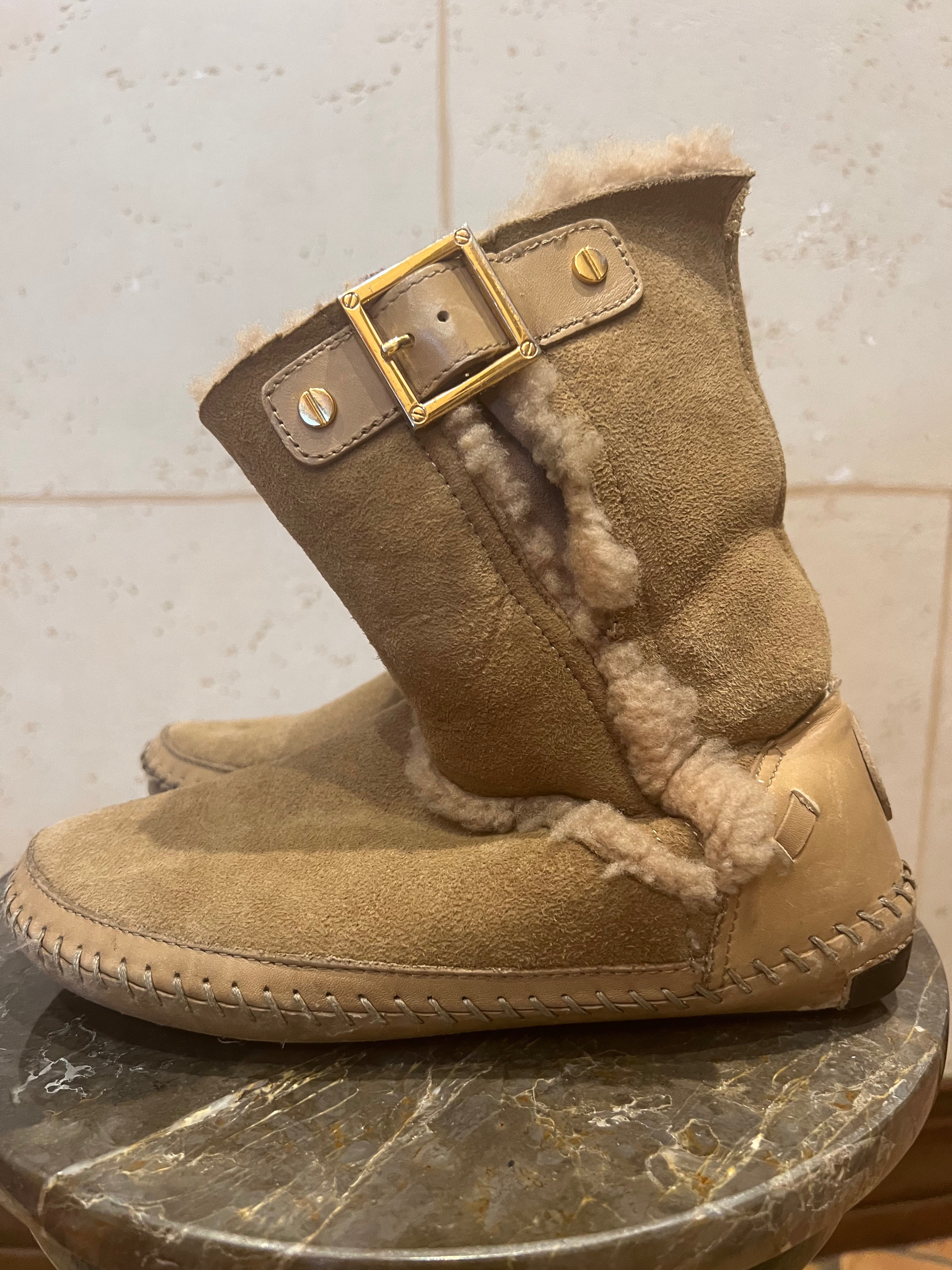 TORY BURCH Sherpa-Lined Suede Boots