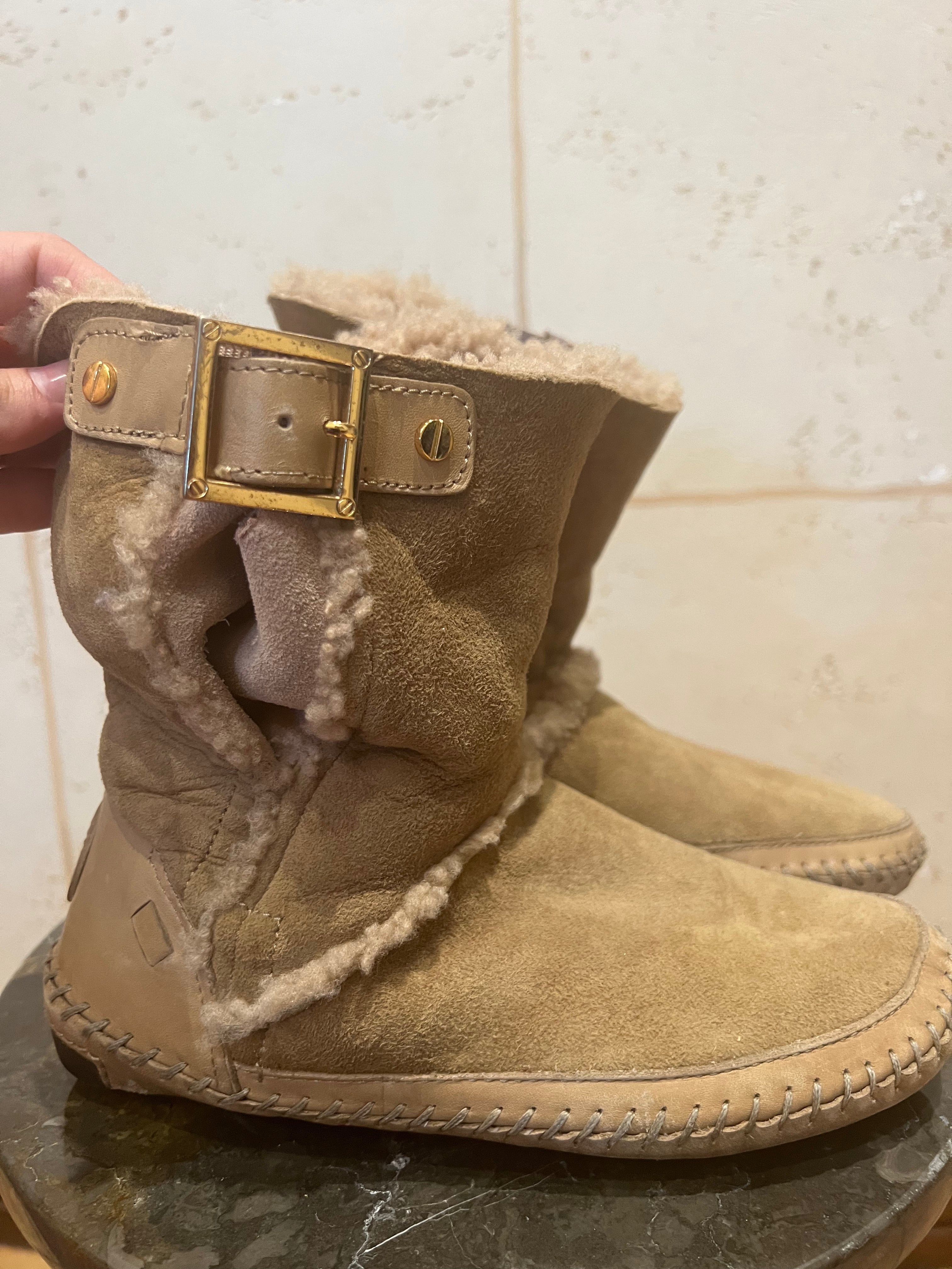TORY BURCH Sherpa-Lined Suede Boots