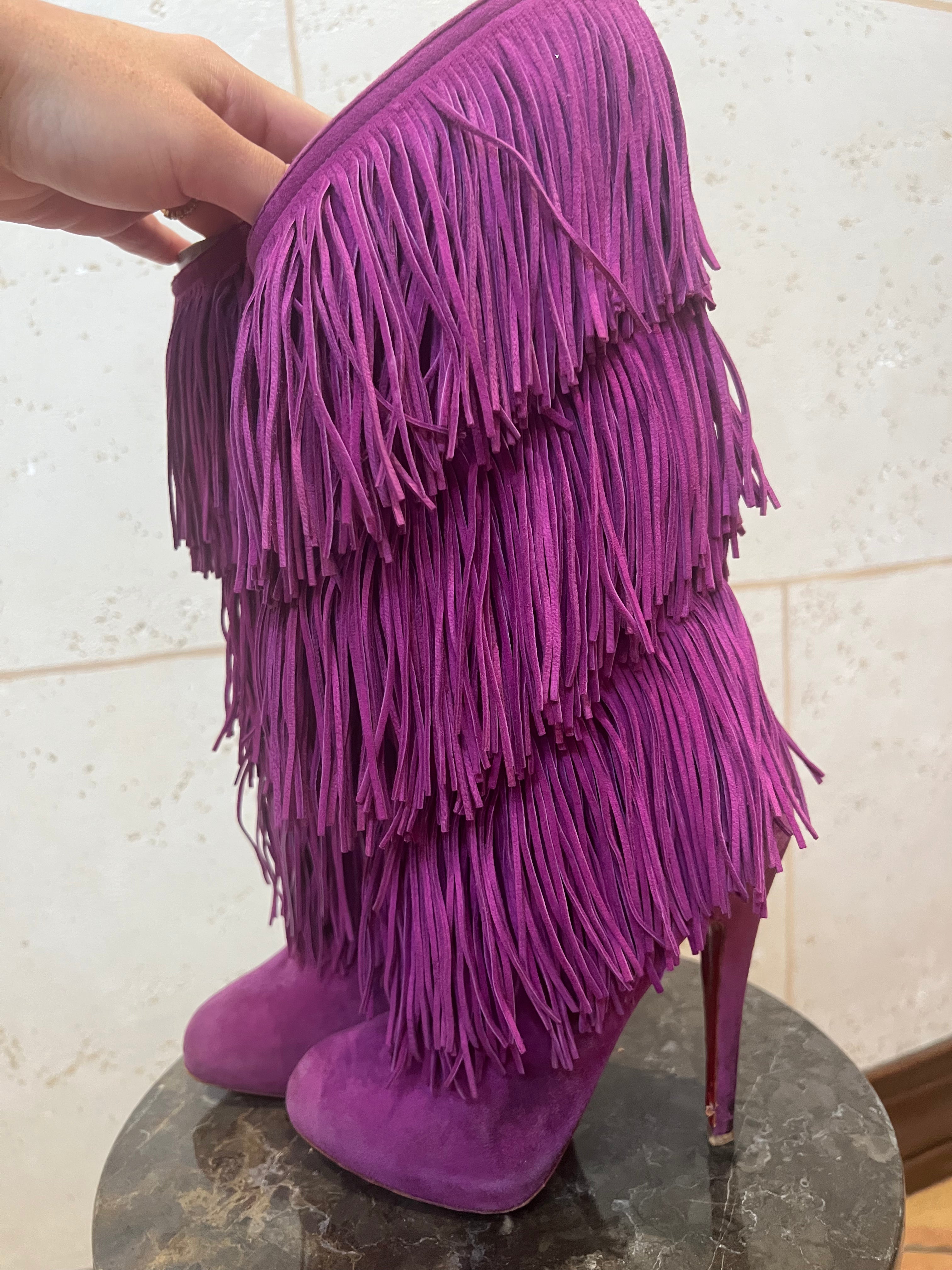 CHRISTIAN LOUBOUTIN Forever Tina Fringe Boots