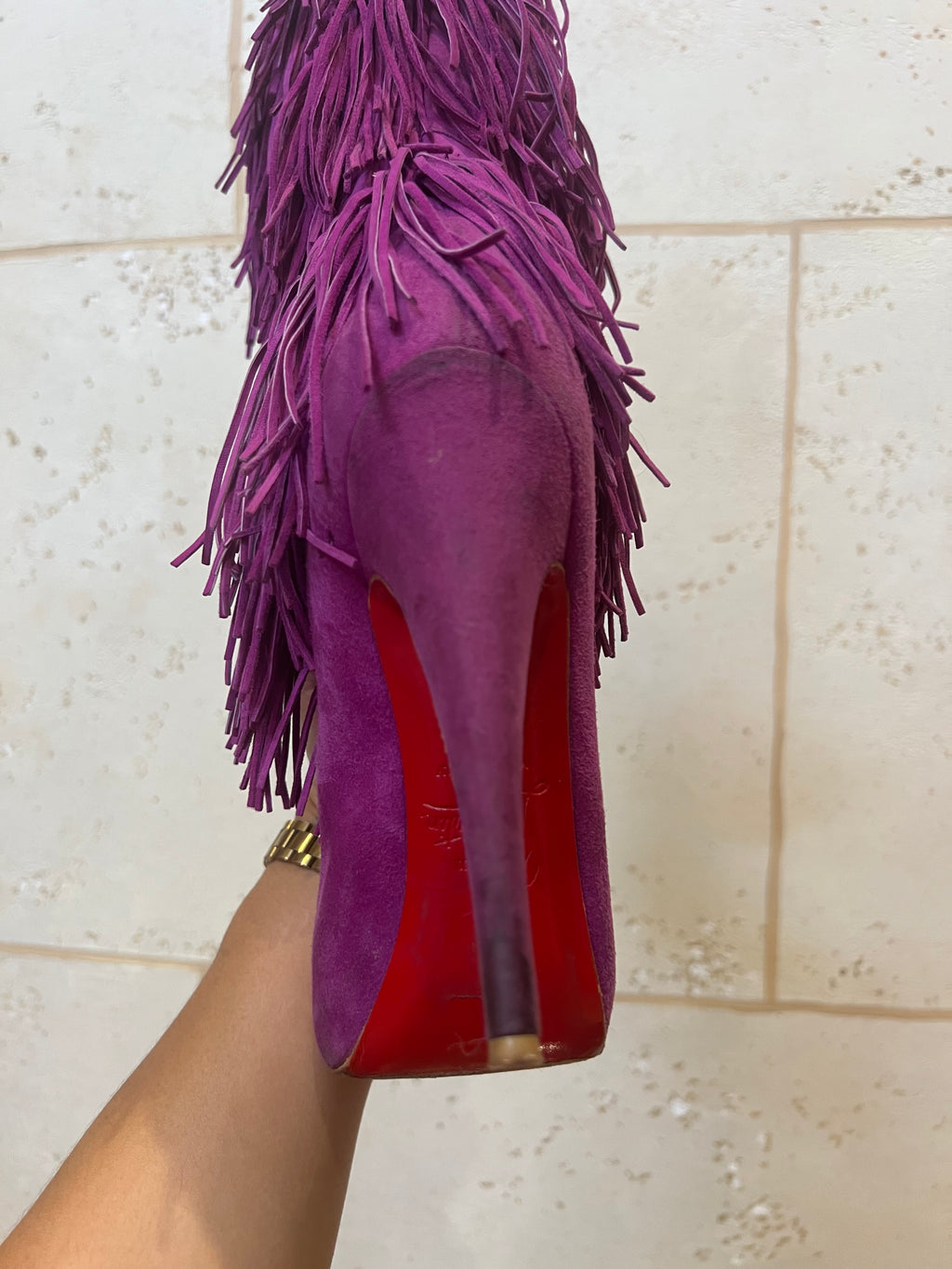 CHRISTIAN LOUBOUTIN Forever Tina Fringe Boots