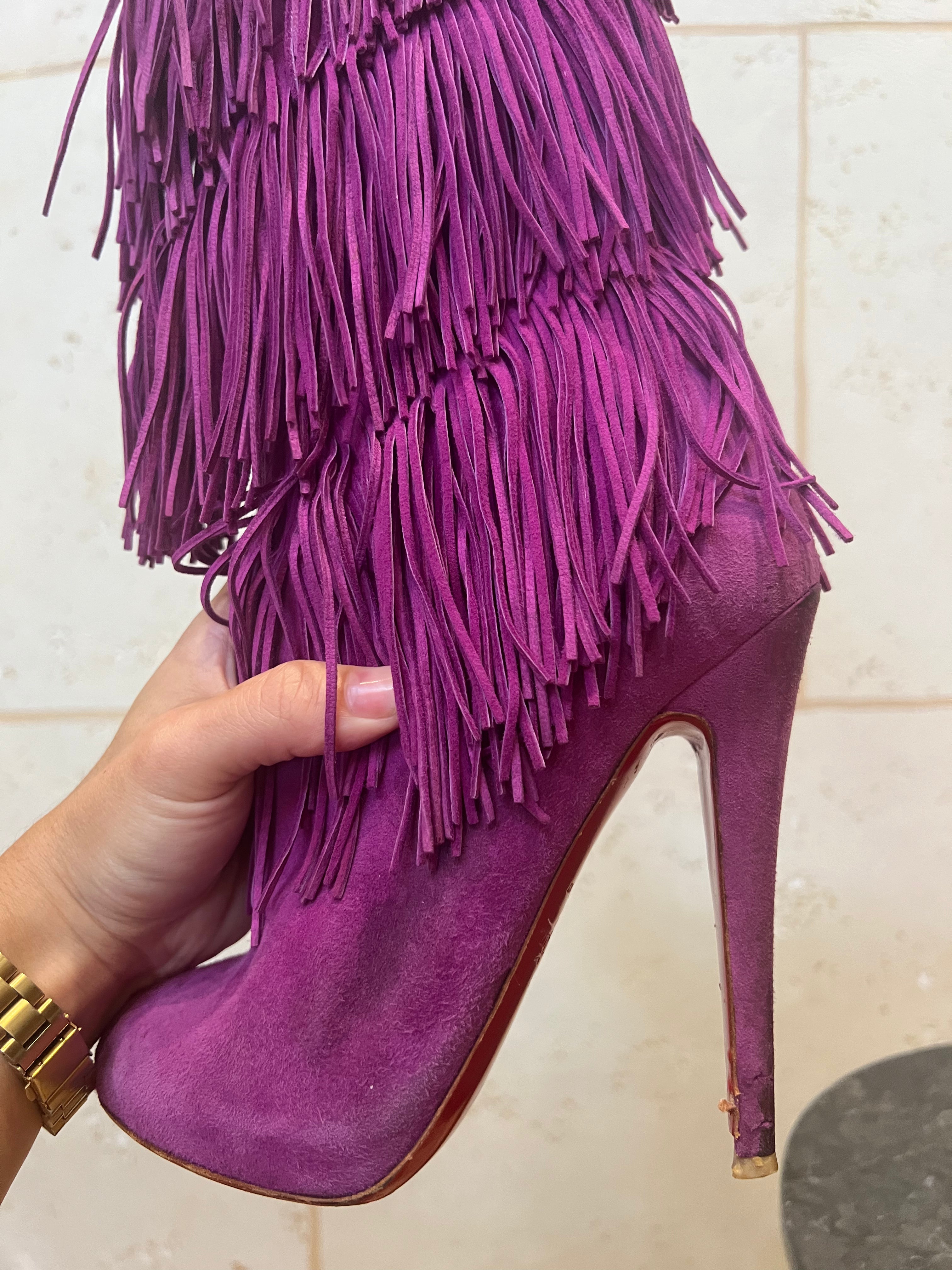 CHRISTIAN LOUBOUTIN Forever Tina Fringe Boots