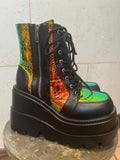 CAPE ROBBIN Radio Holographic Platform Ankle Boot