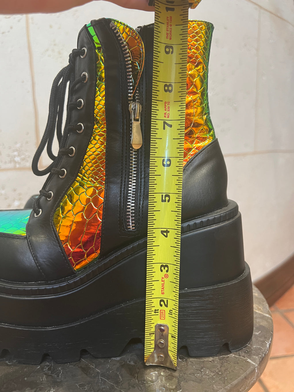 CAPE ROBBIN Radio Holographic Platform Ankle Boot