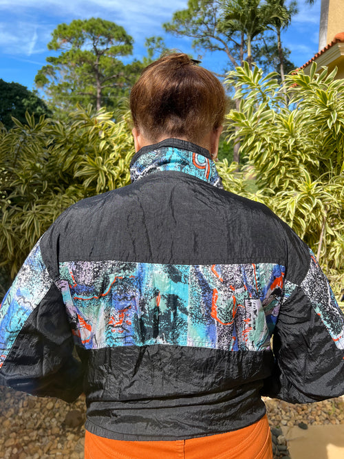 Black & Teal Windbreaker