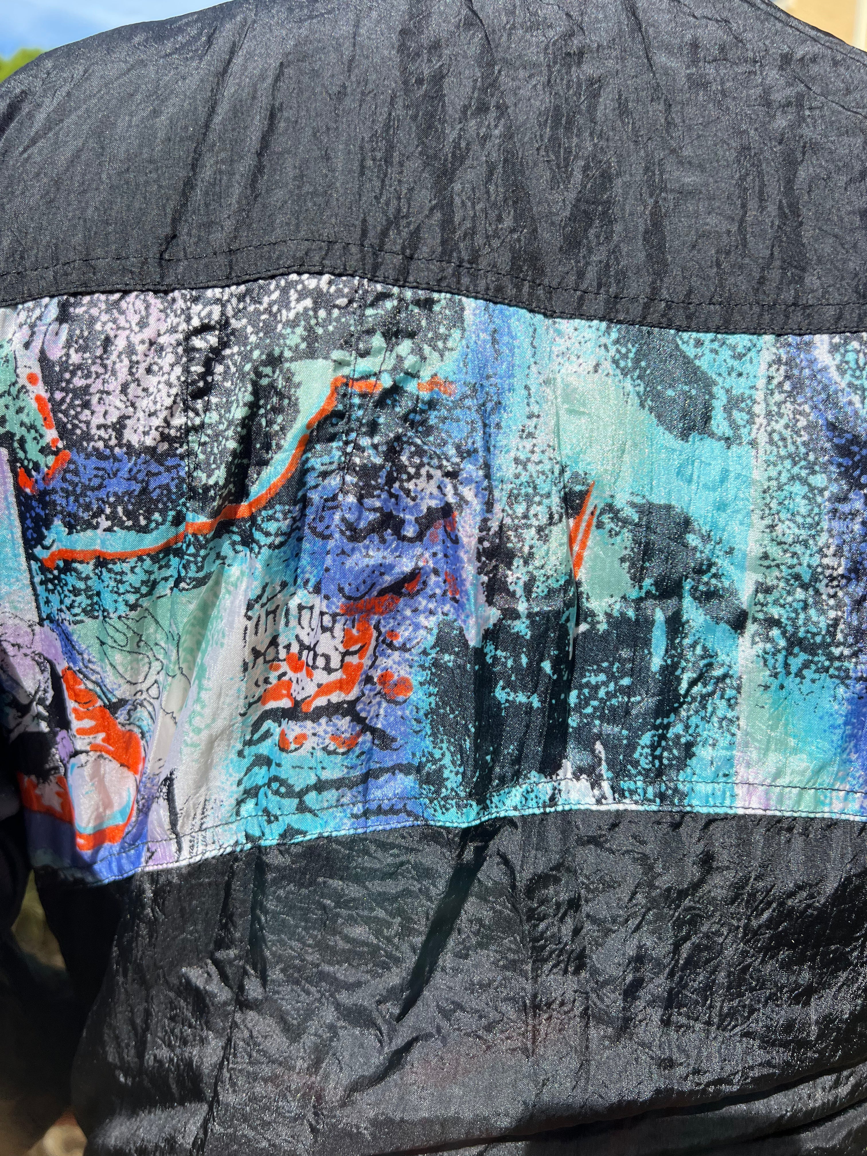 Black & Teal Windbreaker