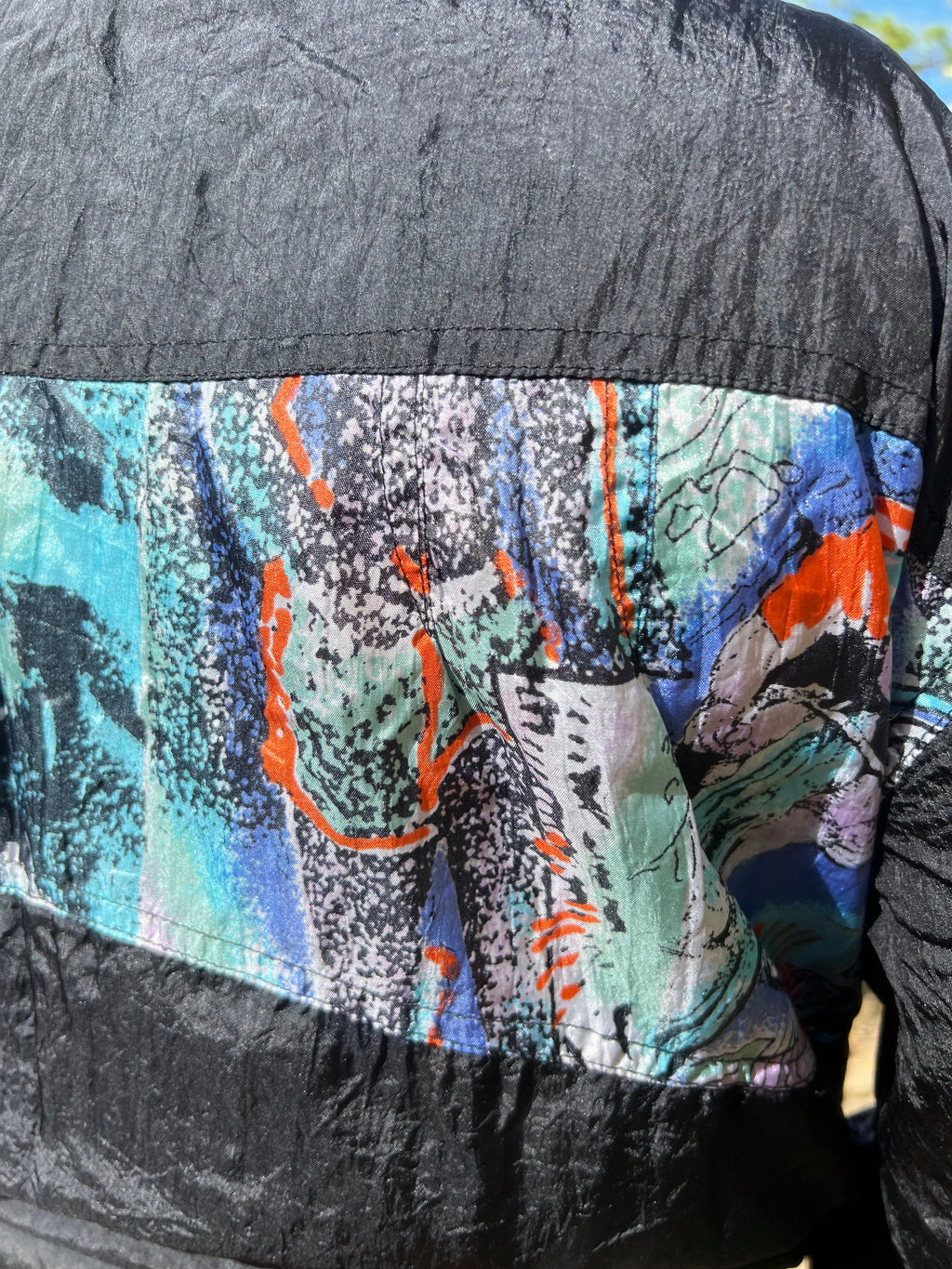 Black & Teal Windbreaker