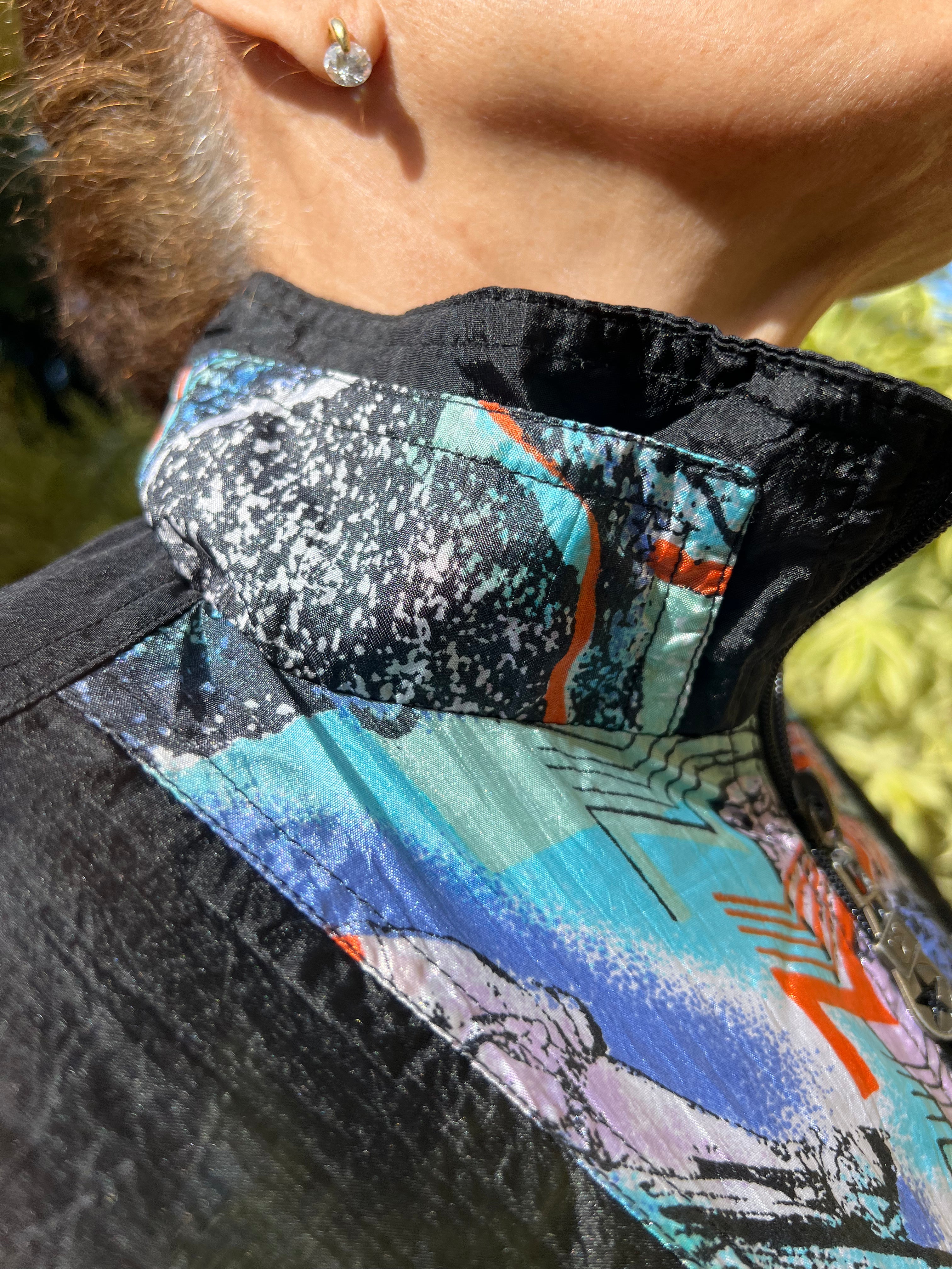 Black & Teal Windbreaker