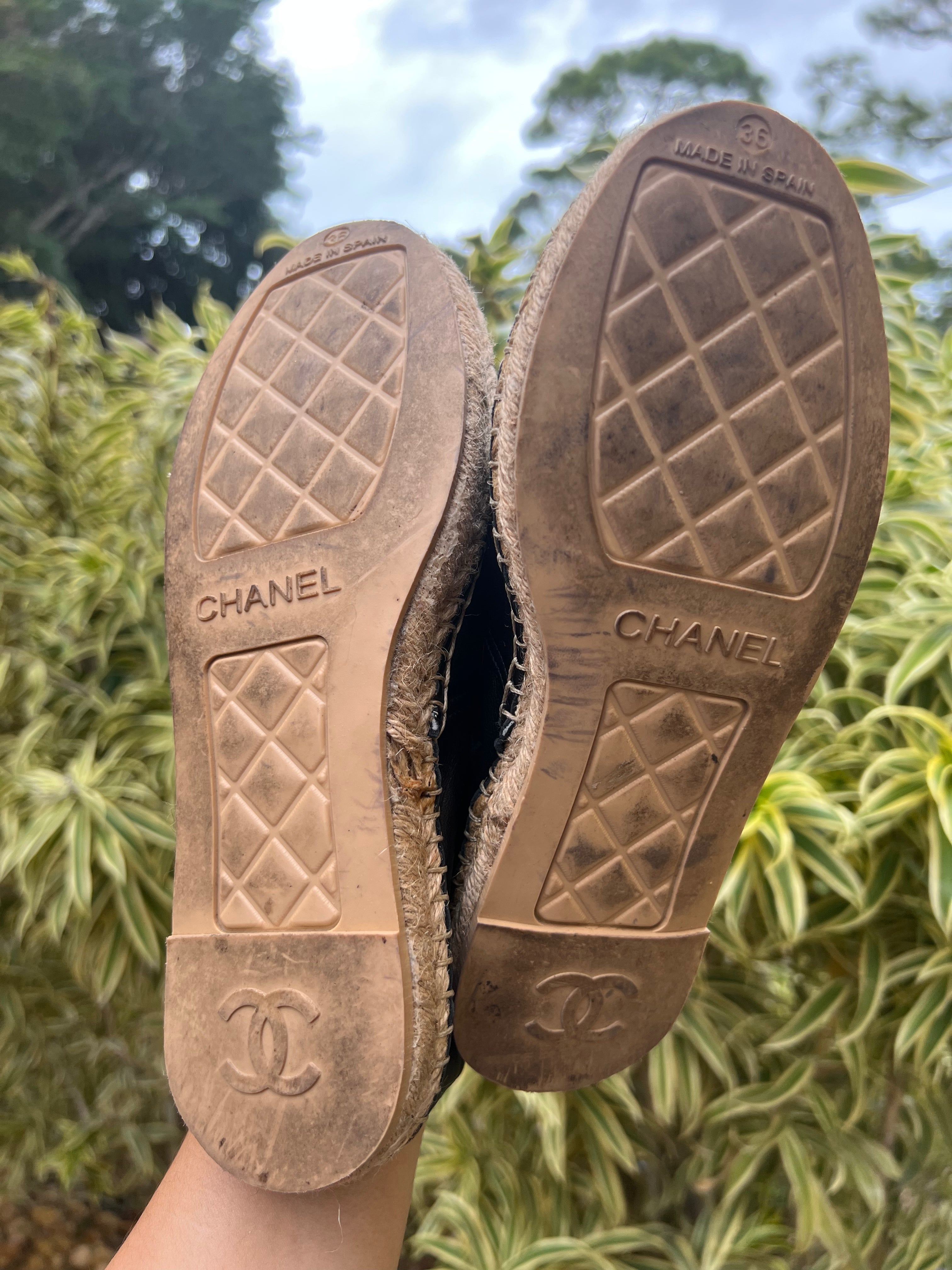 CHANEL Lambskin Espadrilles