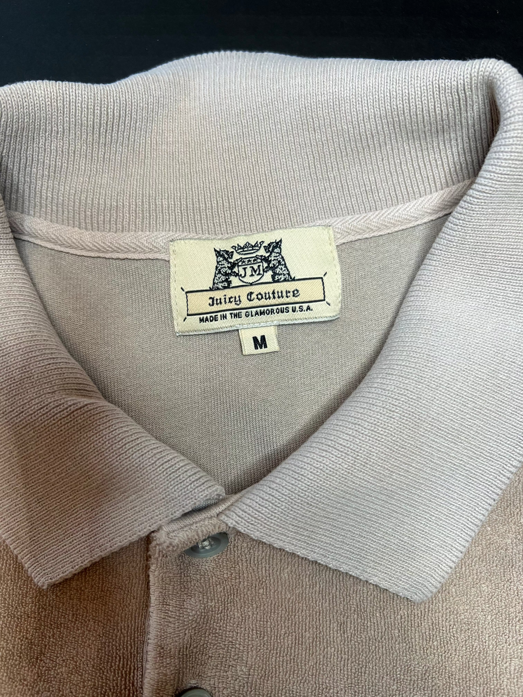 JUICY COUTURE Beige Terrycloth Collar Shirt