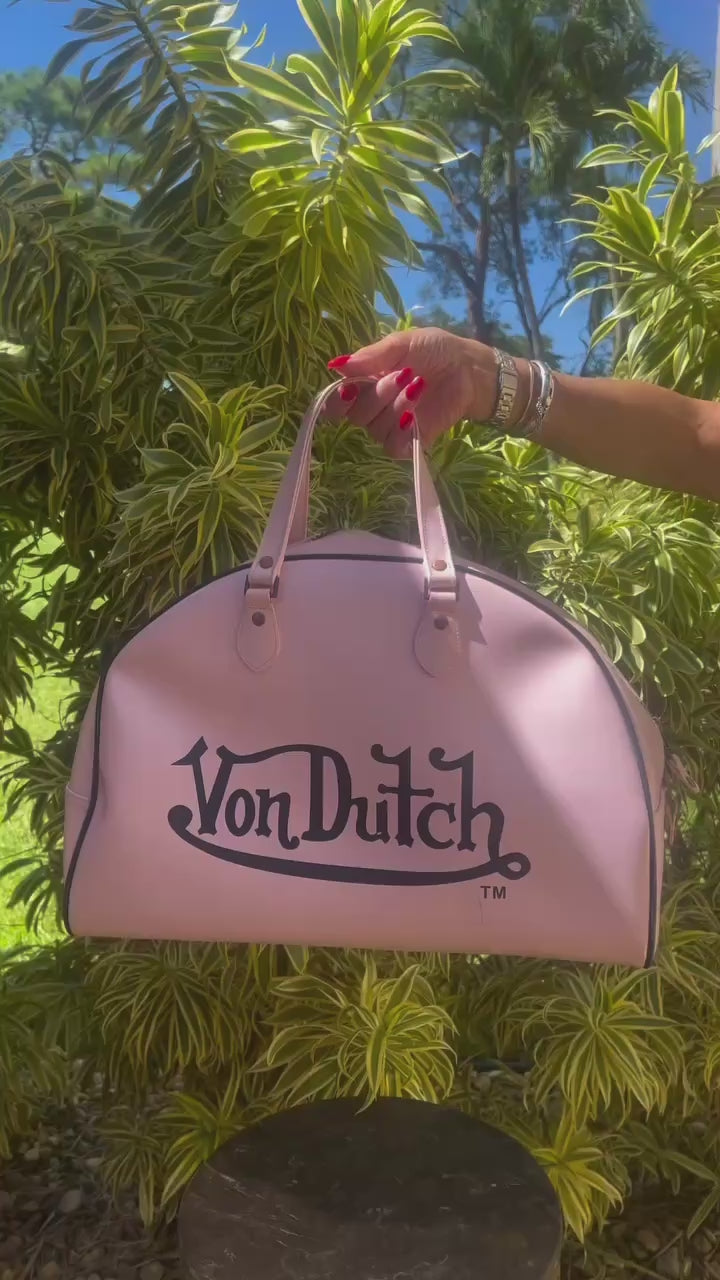 VONDUTCH Pink & Navy Bowler Bag